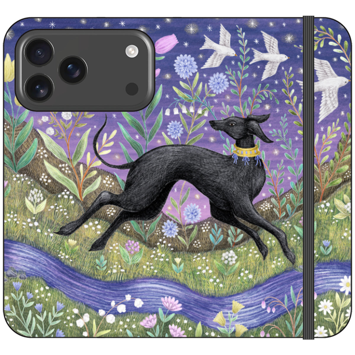 Meadow Hound Wallet Case By Catherine Rowe