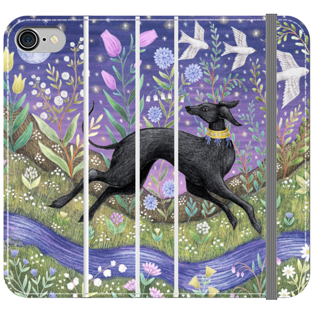 Meadow Hound Wallet Case By Catherine Rowe
