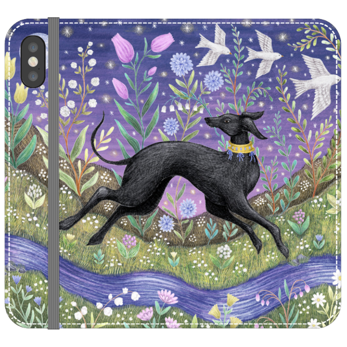 Meadow Hound Wallet Case By Catherine Rowe