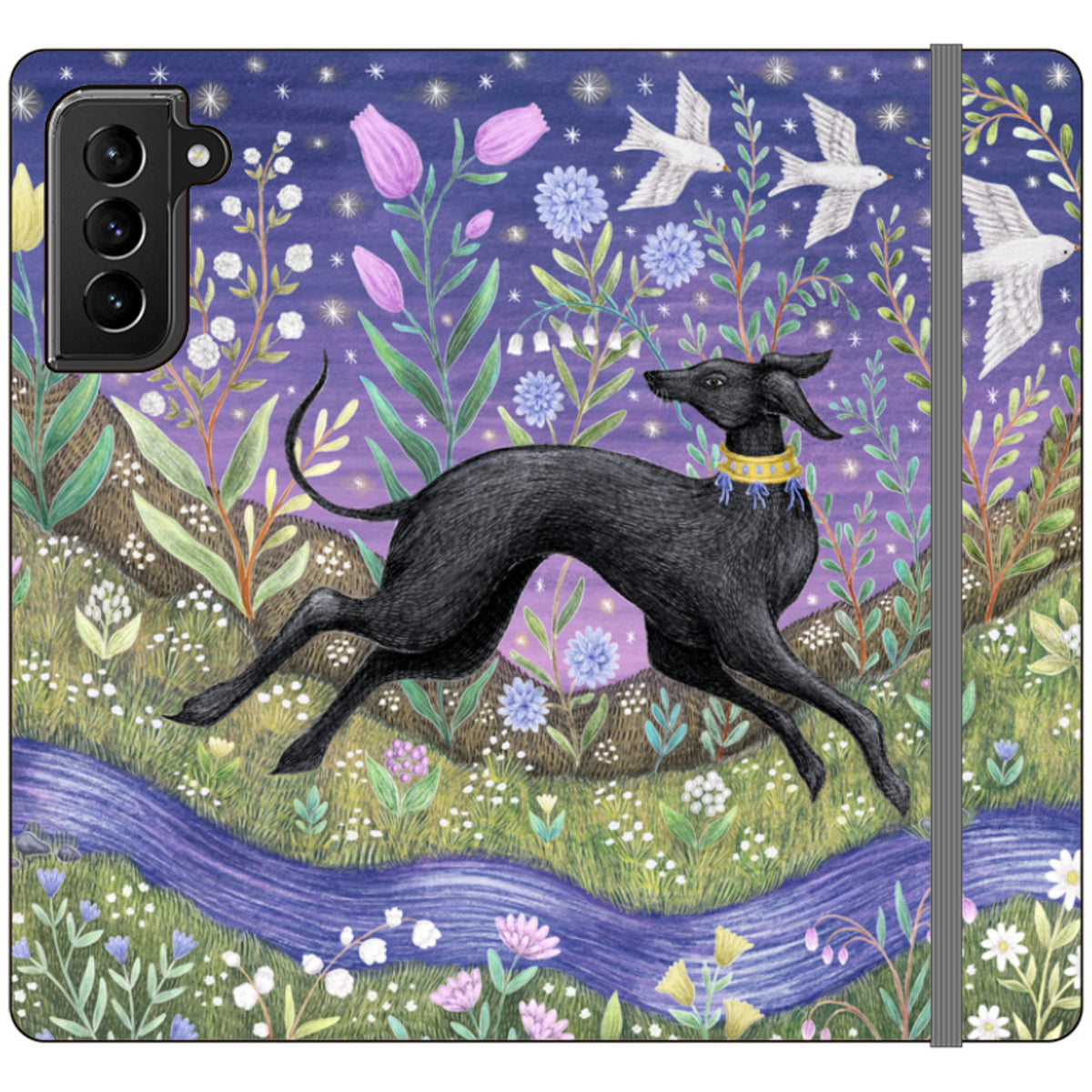 Meadow Hound Wallet Case By Catherine Rowe
