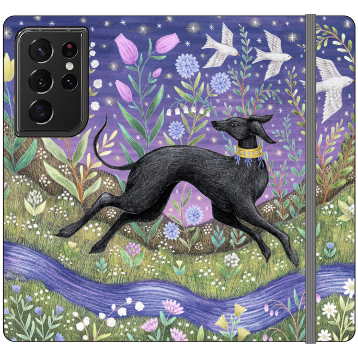 Meadow Hound Wallet Case By Catherine Rowe