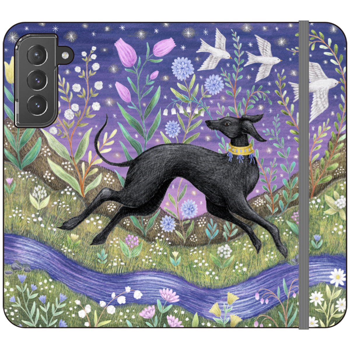 Meadow Hound Wallet Case By Catherine Rowe