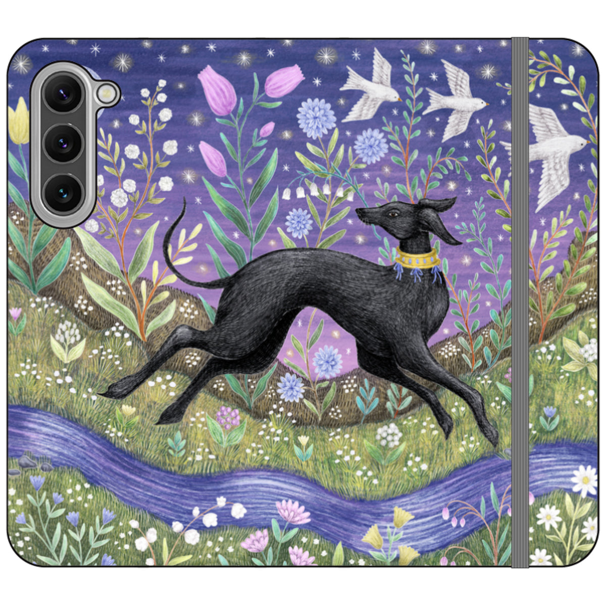 Meadow Hound Wallet Case By Catherine Rowe