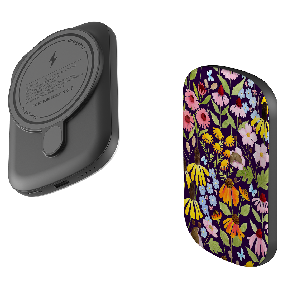 MagSafe Power Bank - Mice and Wildflowers By Bex Parkin