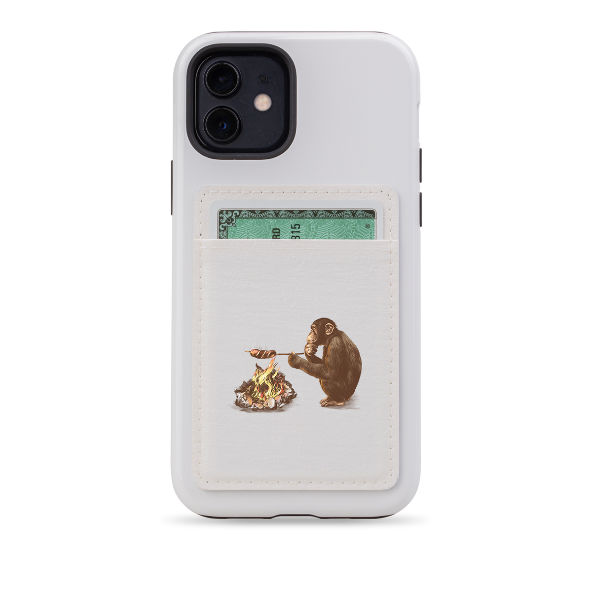 Monkey BBQ MagSafe Wallet- White