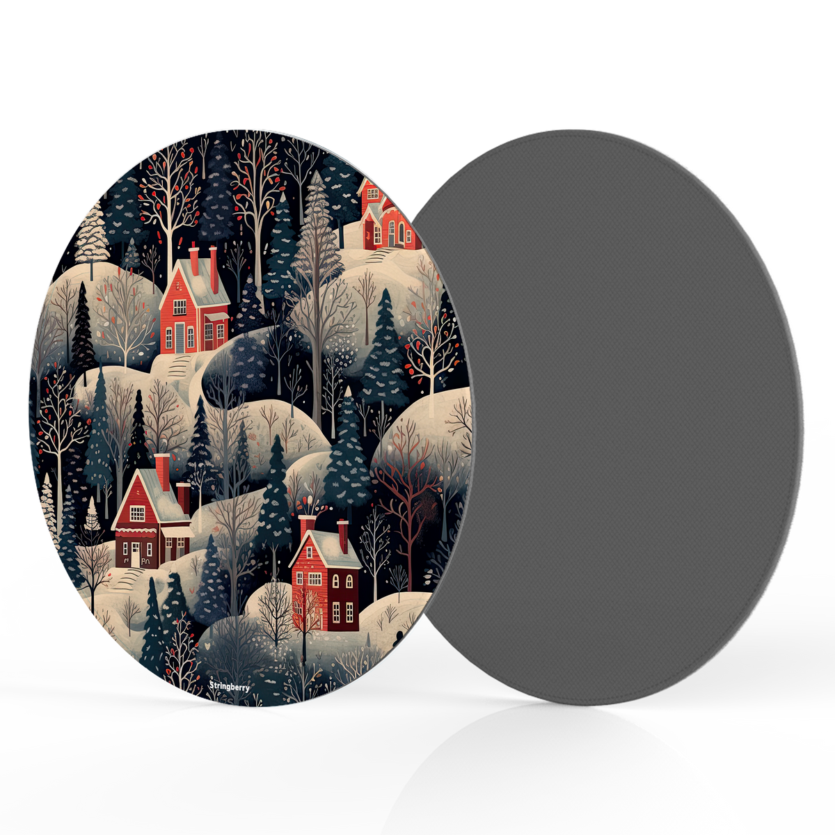 Nordic Xmas Vegan Leather Mouse Mat