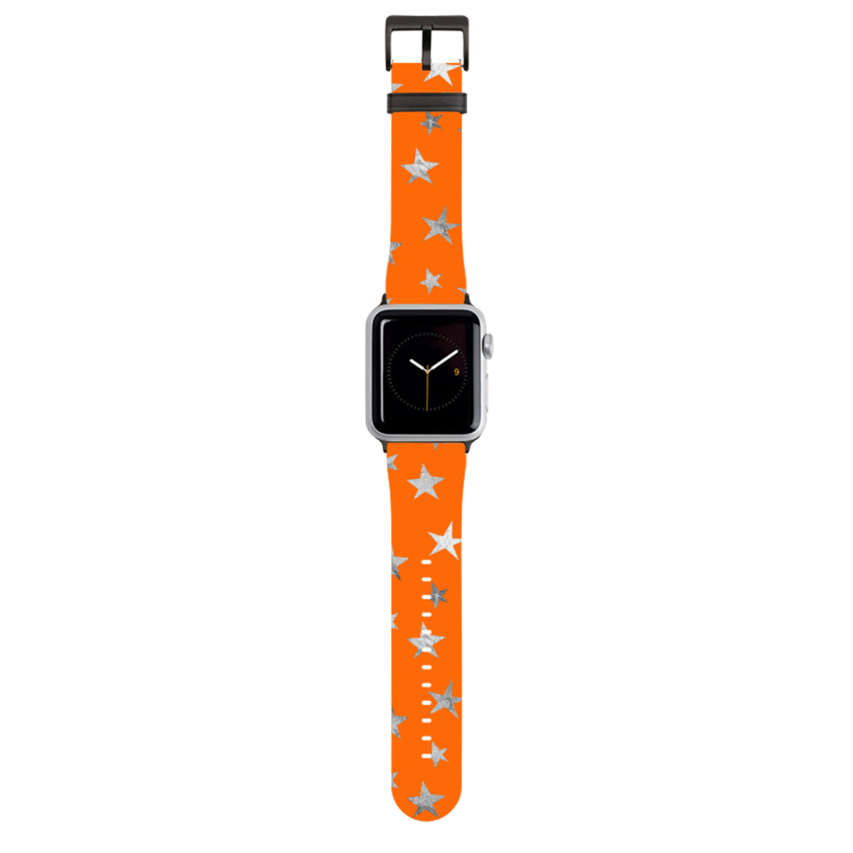 Orange and Silver Stars Apple Watch Strap