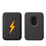 Orange Bolt MagSafe Wallet- Black