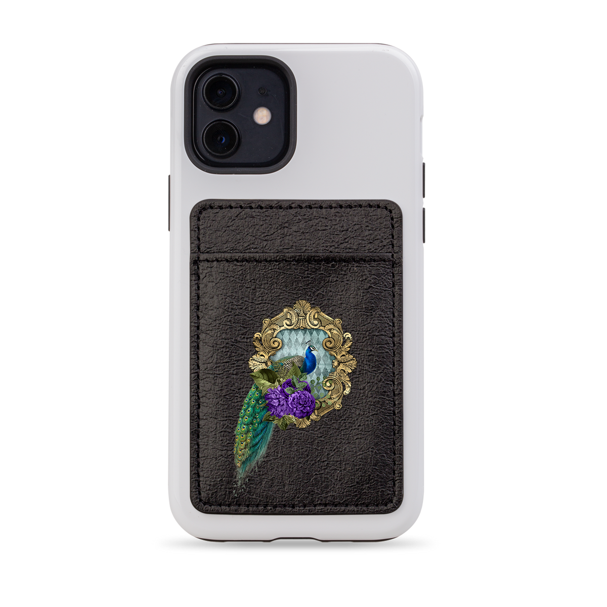 Peacock Dreams II MagSafe Wallet- Black