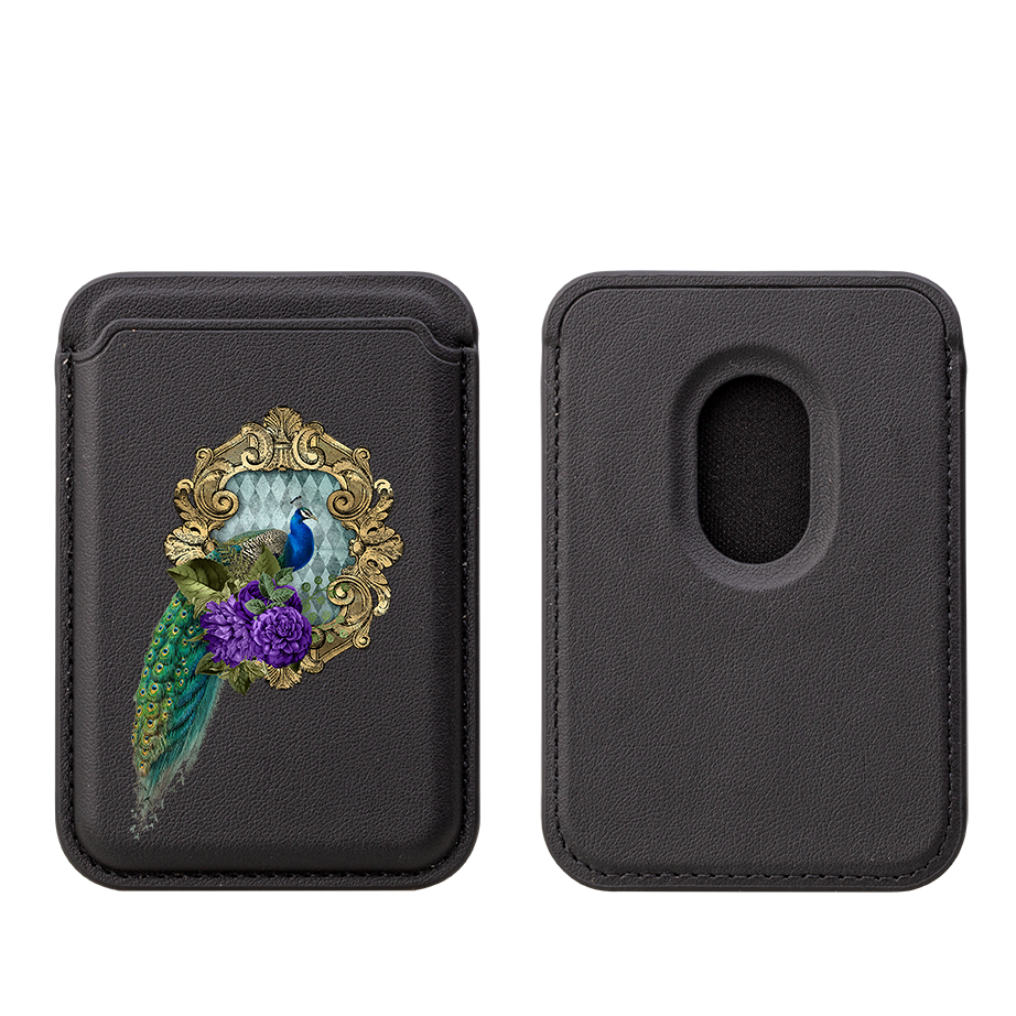 Peacock Dreams II MagSafe Wallet- Schwarz