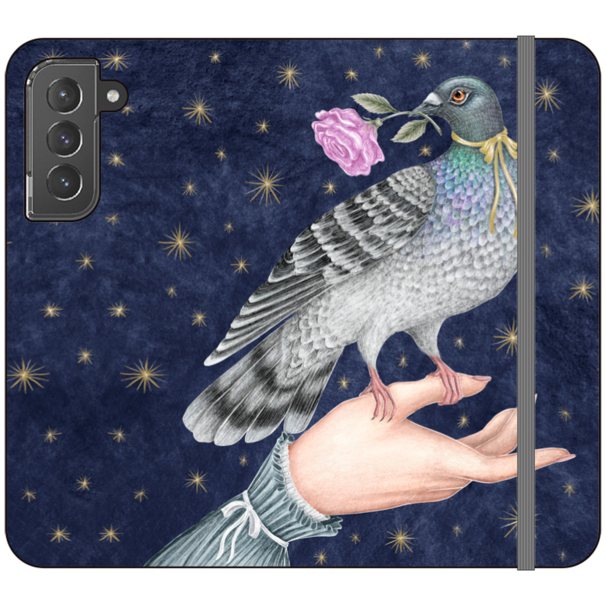 Pigeon With Rose Wallet Case By Catherine Rowe