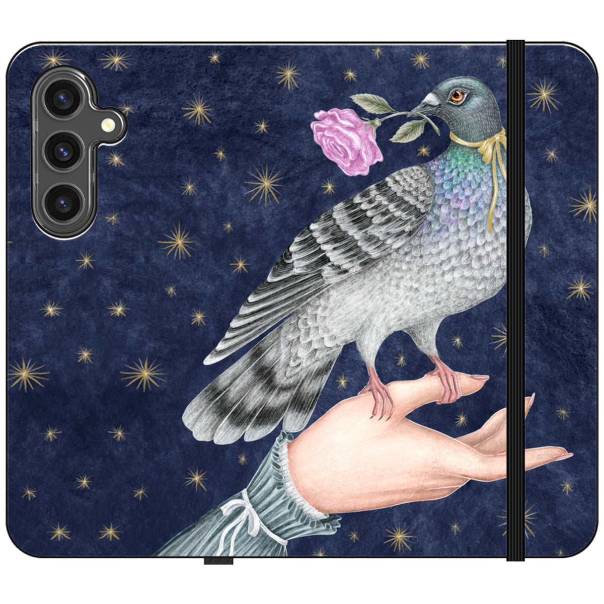 Pigeon With Rose Wallet Case By Catherine Rowe