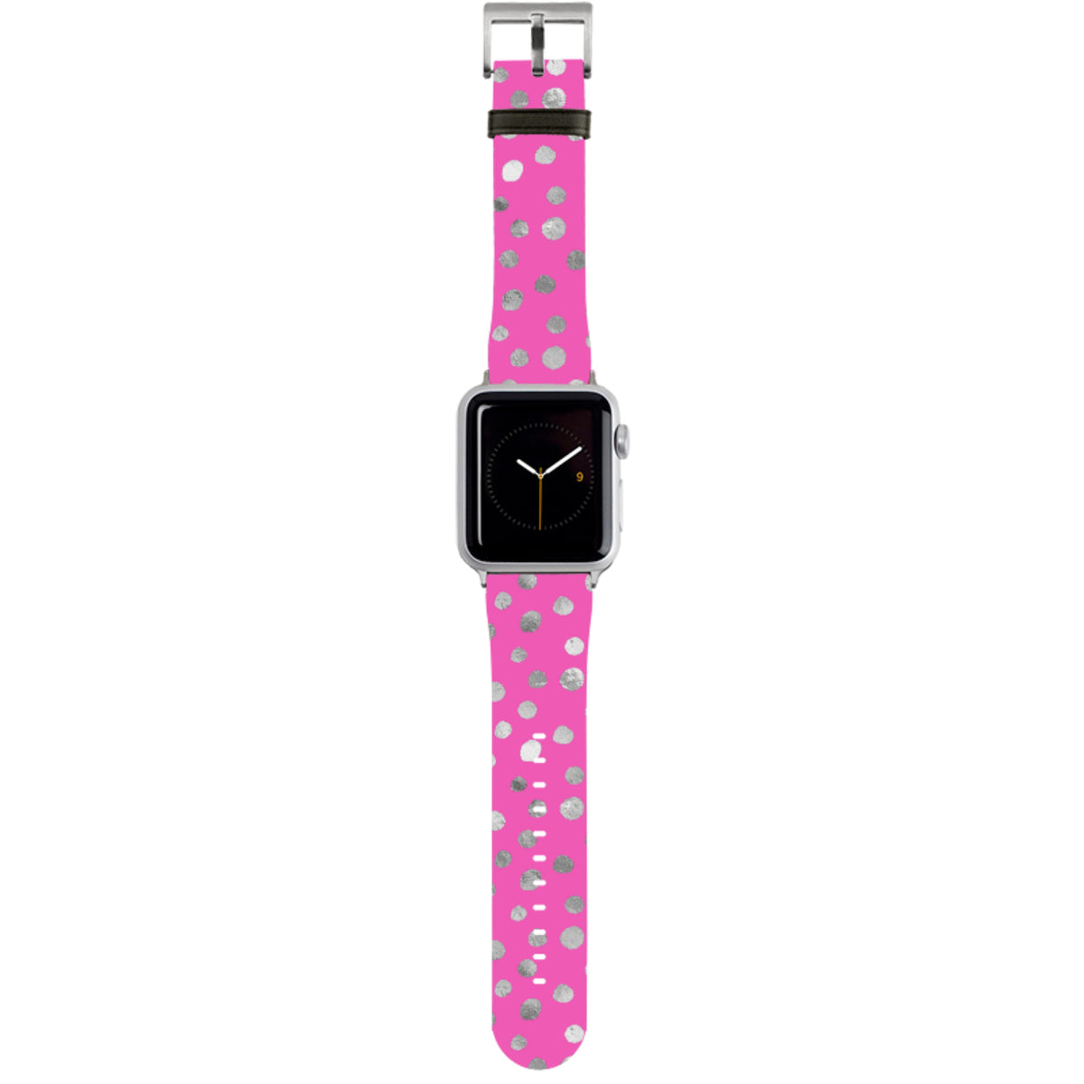 Pink-silbernes gepunktetes Apple Watch Armband