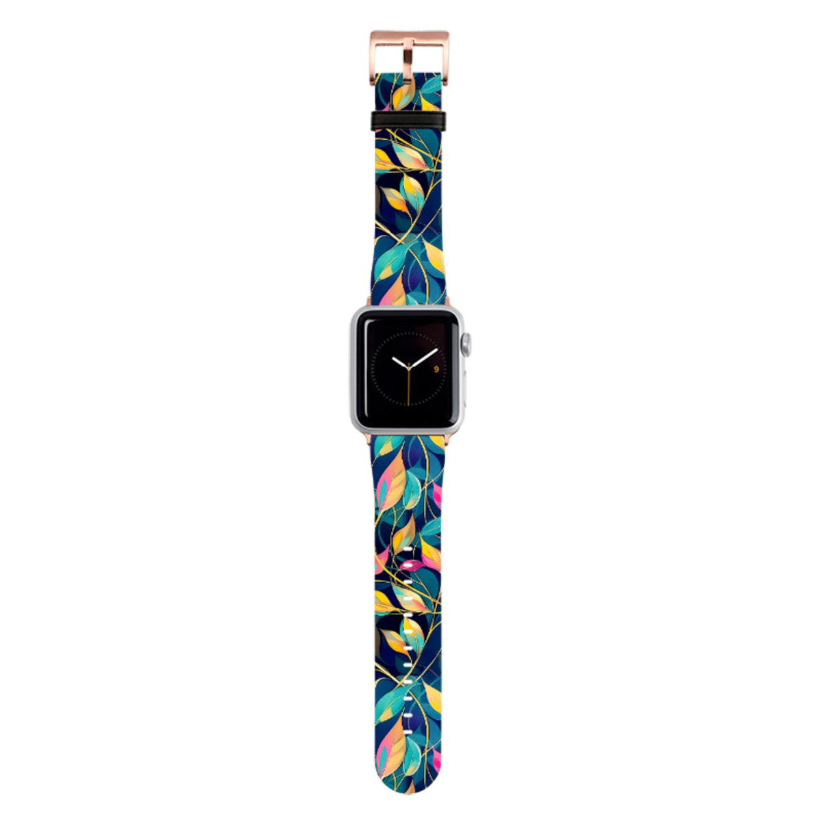 Pink- und Türkisblätter Apple Watch Armband