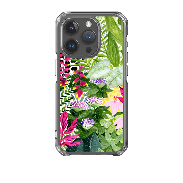 iPhone 15 Clear Case - Pink Botanical By Bex Parkin