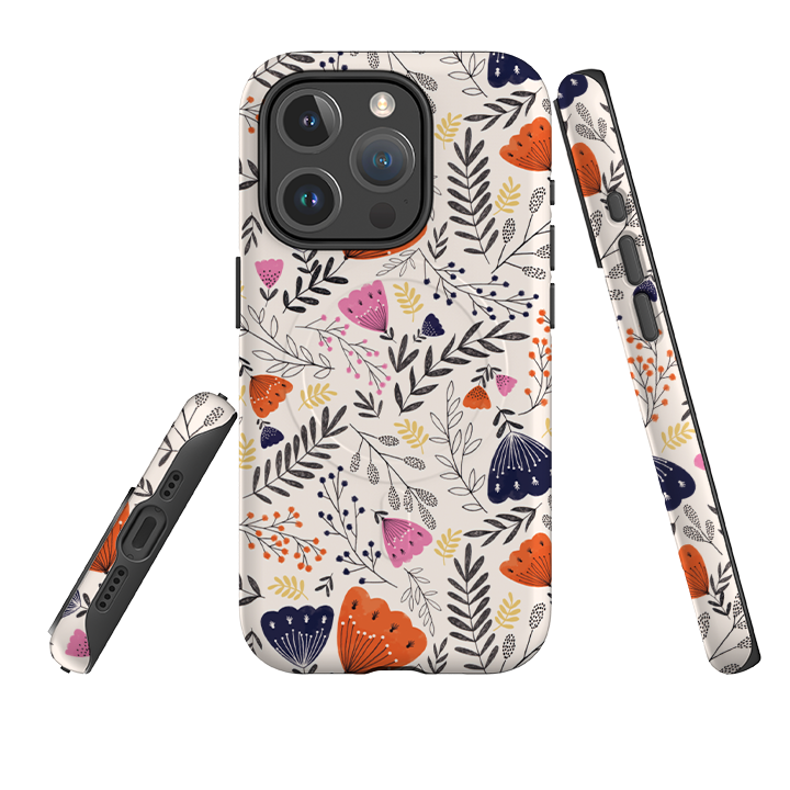 iPhone MagSafe Tough Case -  Pink Floral By Jade Mosinski