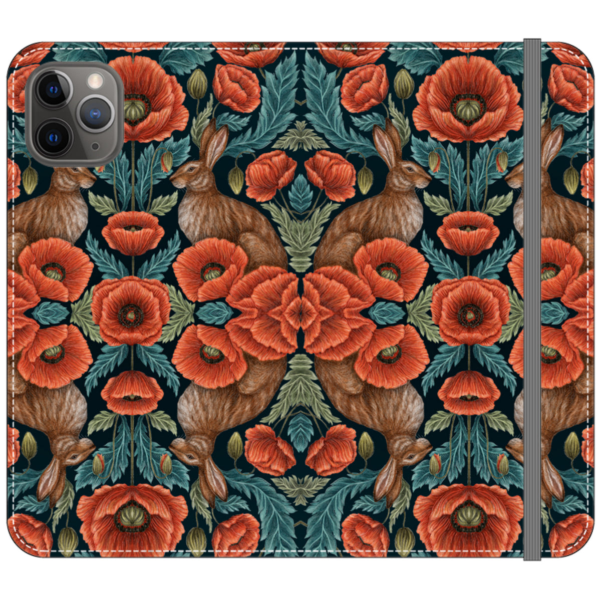 Poppy Red Wallet Case By Catherine Rowe