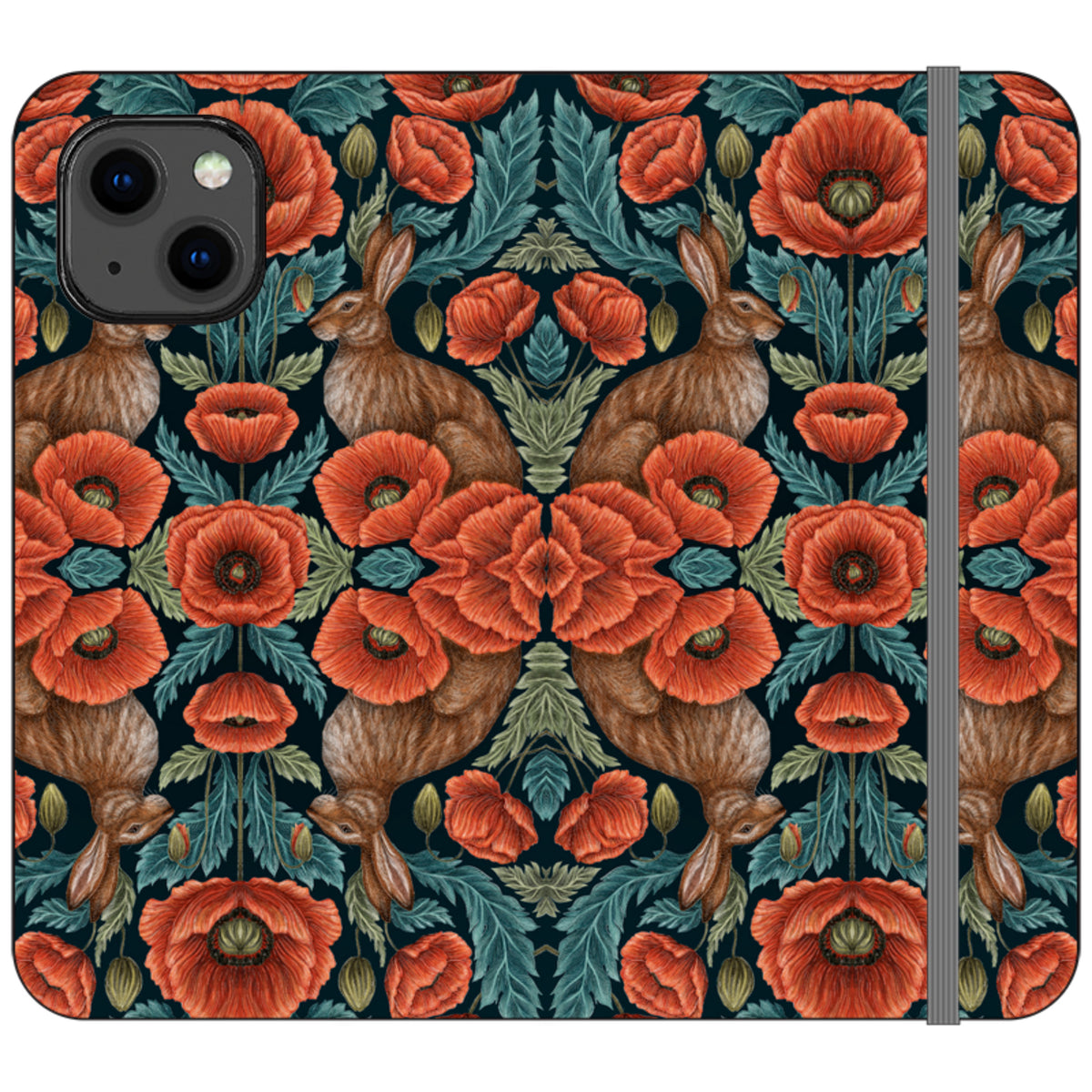 Poppy Red Wallet Case By Catherine Rowe