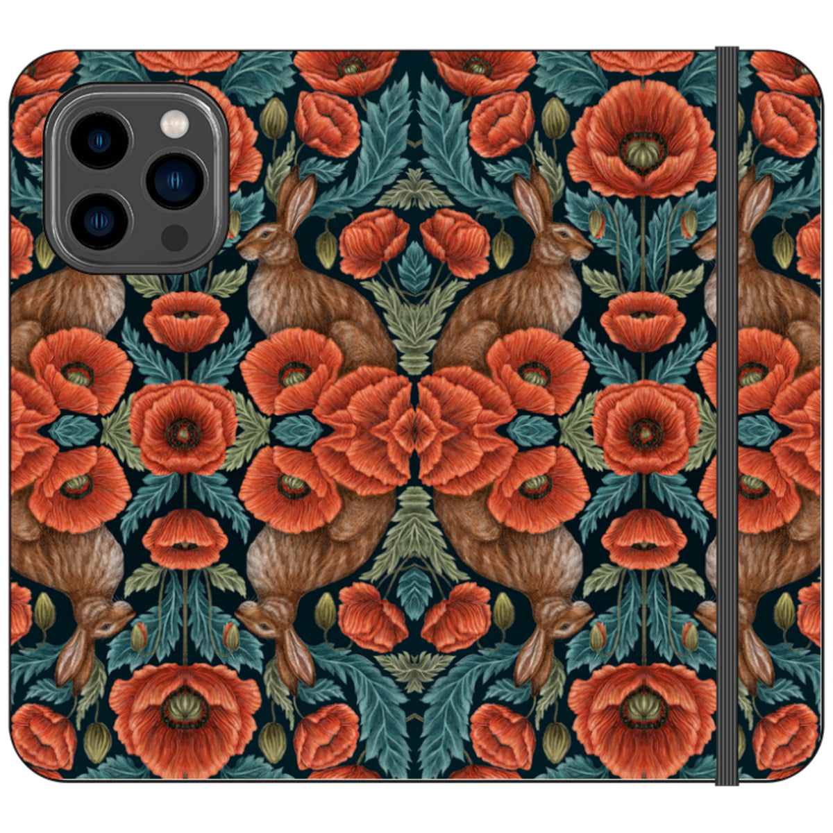 Poppy Red Wallet Case By Catherine Rowe