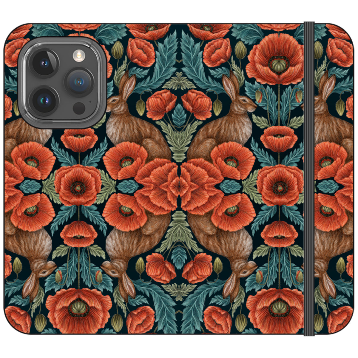 Poppy Red Wallet Case By Catherine Rowe