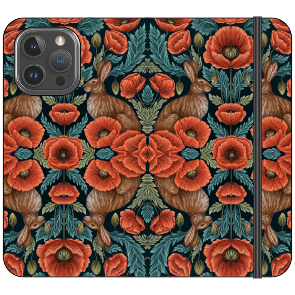 Poppy Red Wallet Case By Catherine Rowe
