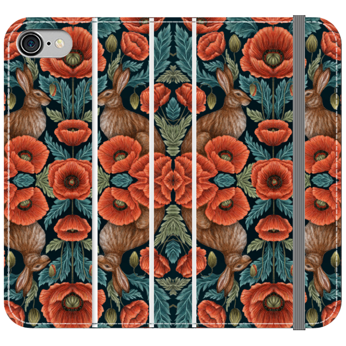 Poppy Red Wallet Case By Catherine Rowe