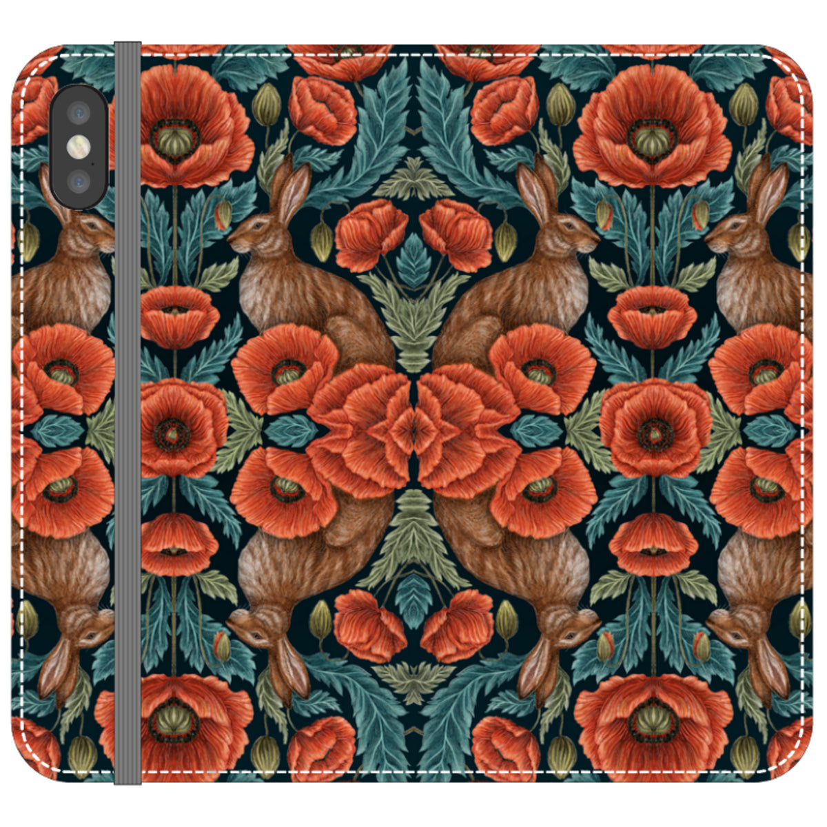 Poppy Red Wallet Case By Catherine Rowe