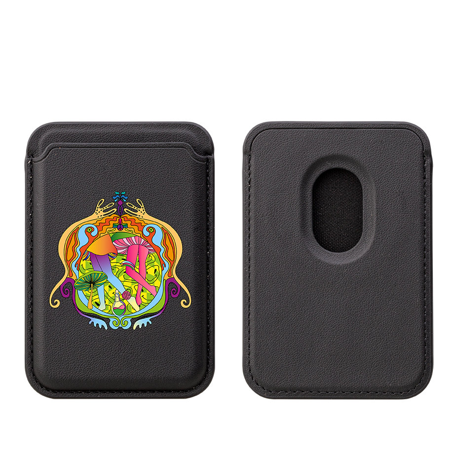 Psychedelische MagSafe-Geldbörse – Schwarz
