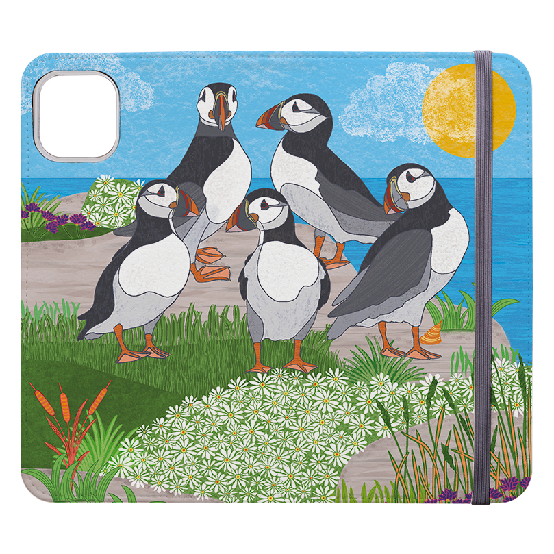 Puffins Wallet Case By Natalie Pedetti Prack