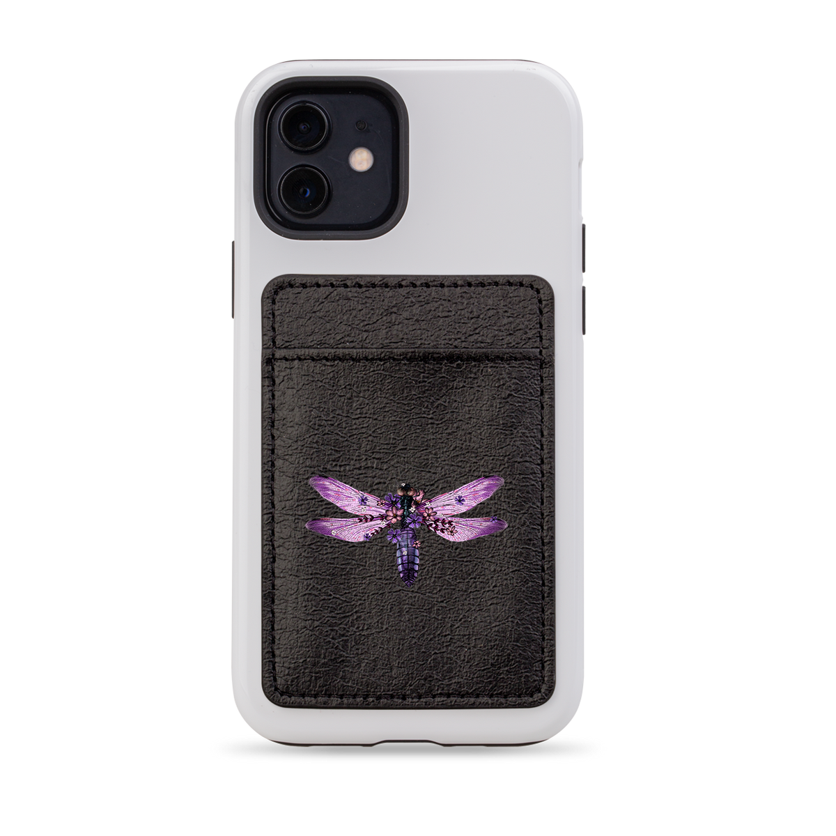 Purple Drangonfly MagSafe Wallet- Black