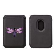 Purple Drangonfly MagSafe Wallet- Black