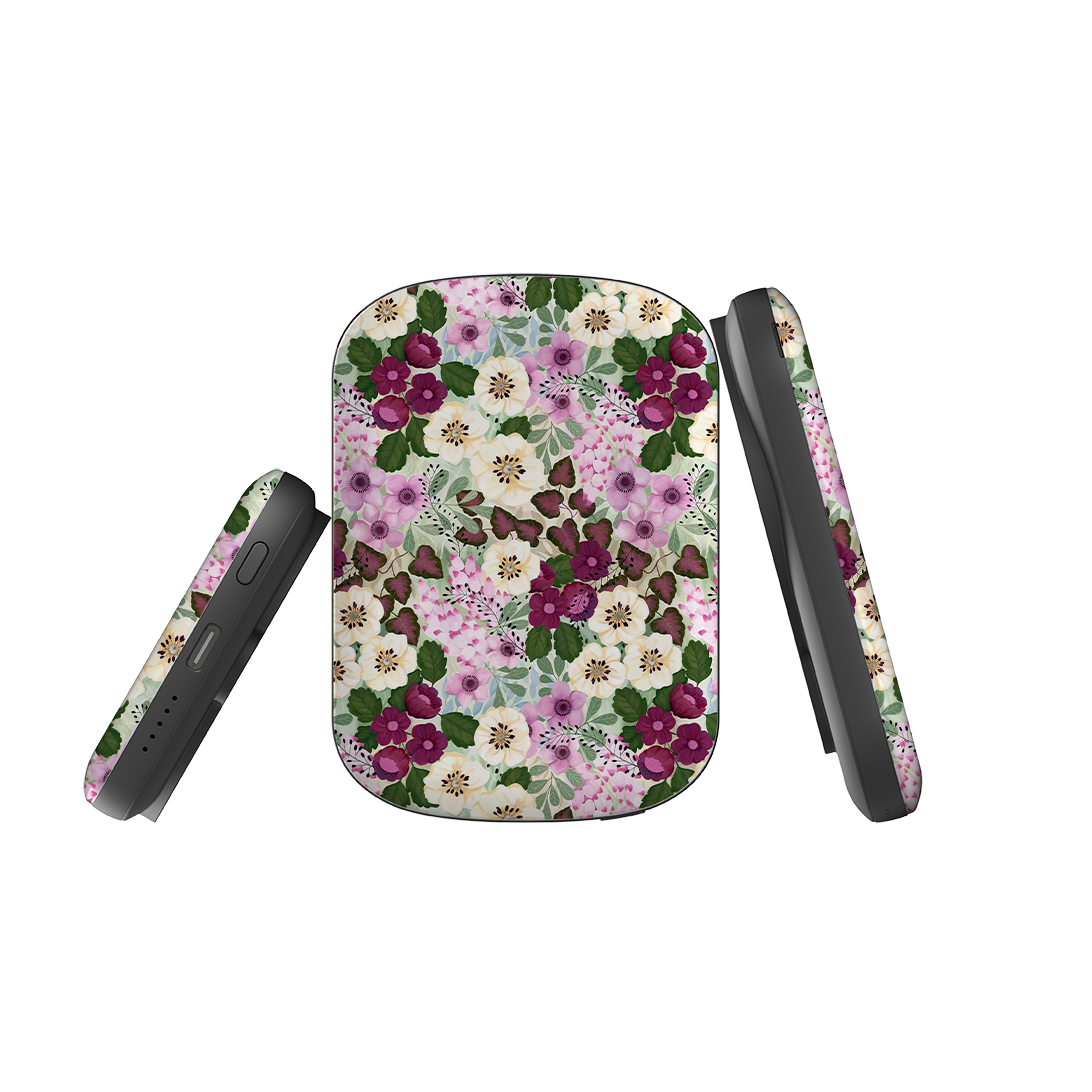 MagSafe Power Bank - Purple Flowers By Bex Parkin