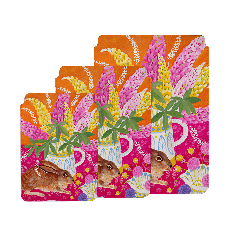 Rabbit Lupins By Bex Parkin Laptop, Kindle & iPad Sleeve