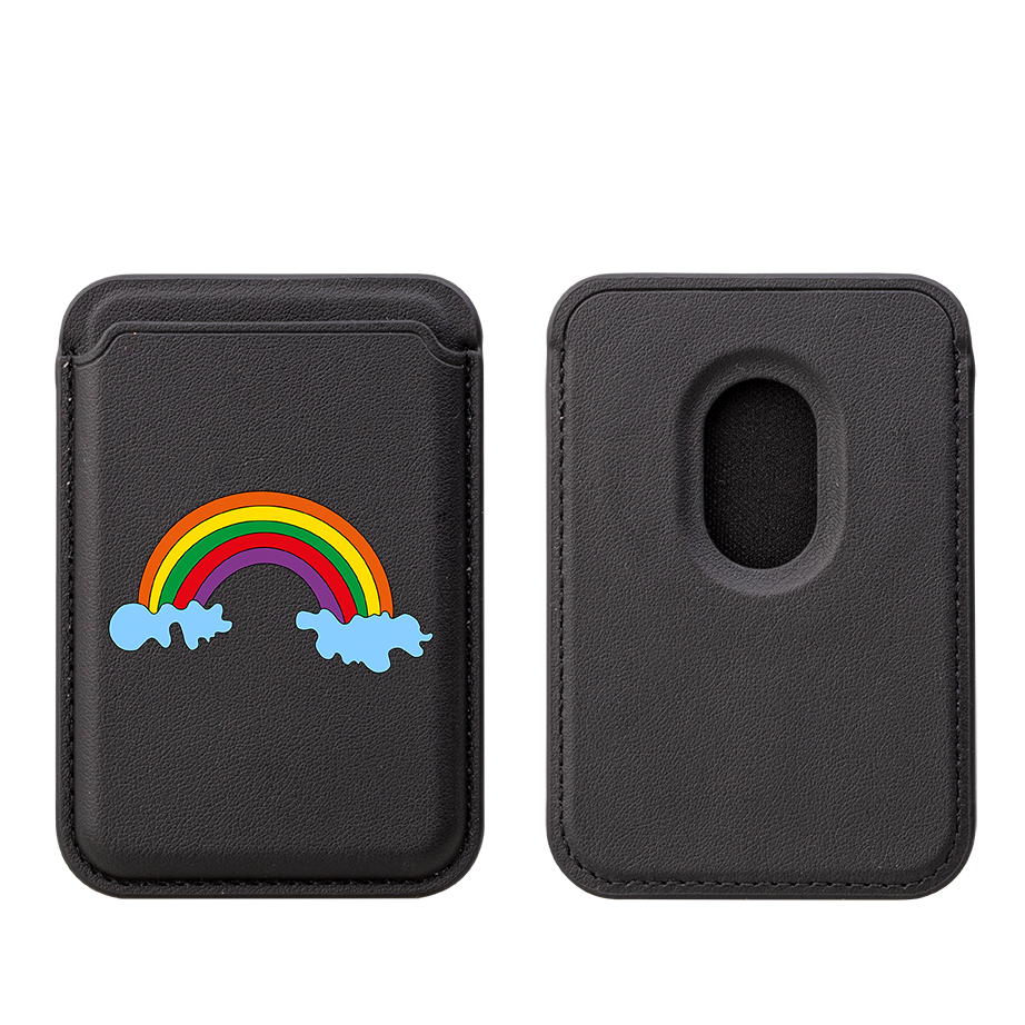 Regenbogen MagSafe Geldbörse – Schwarz