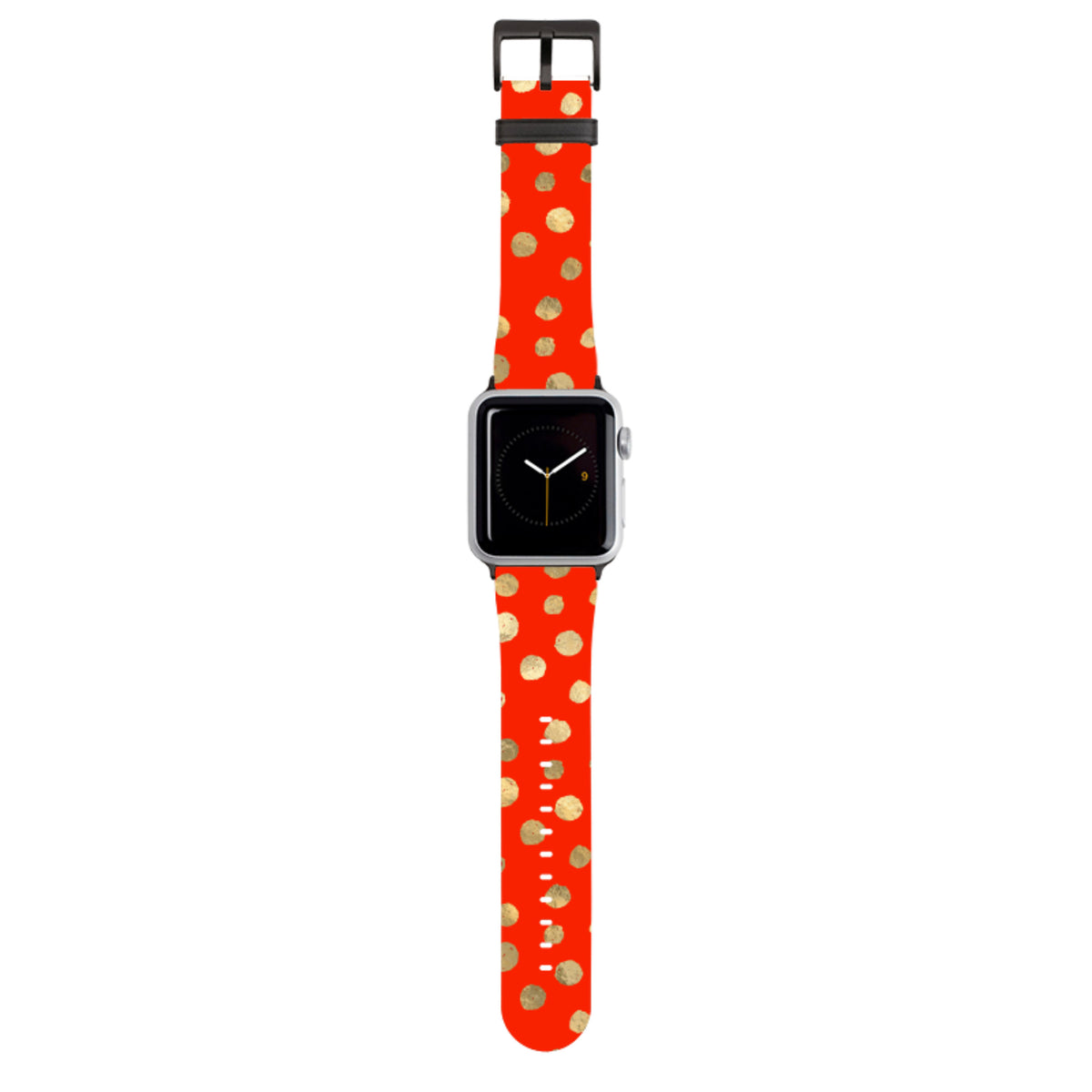 Red and Golden Dots Apple Watch Strap