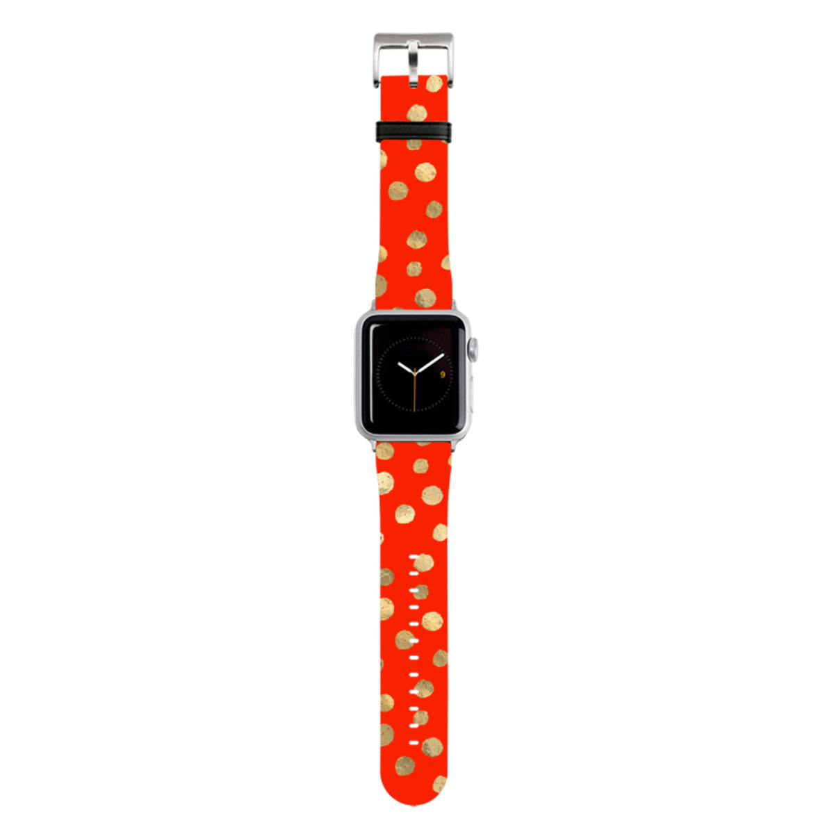 Red and Golden Dots Apple Watch Strap