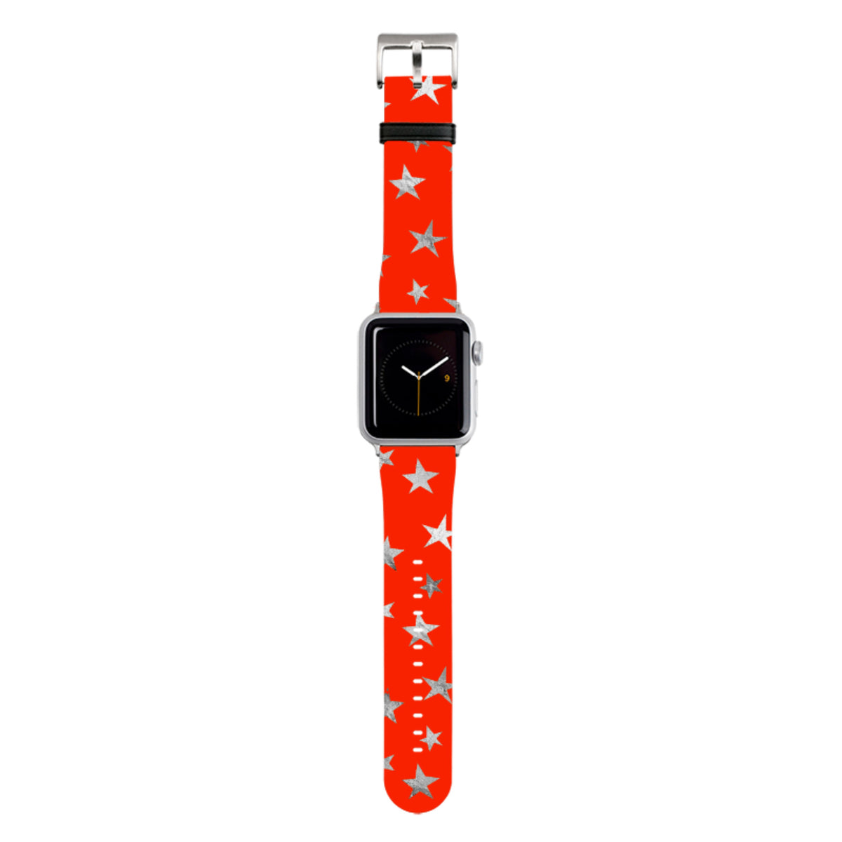 Red and Silver Stars Apple Watch Strap
