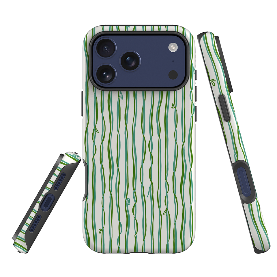 iPhone Tough Case - Ribbons blue and green By Katherine Quinn