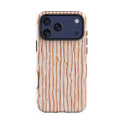 iPhone Tough Case - Ribbons orange and pink By Katherine Quinn