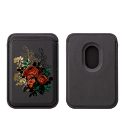 Rose Floral MagSafe Wallet- Black