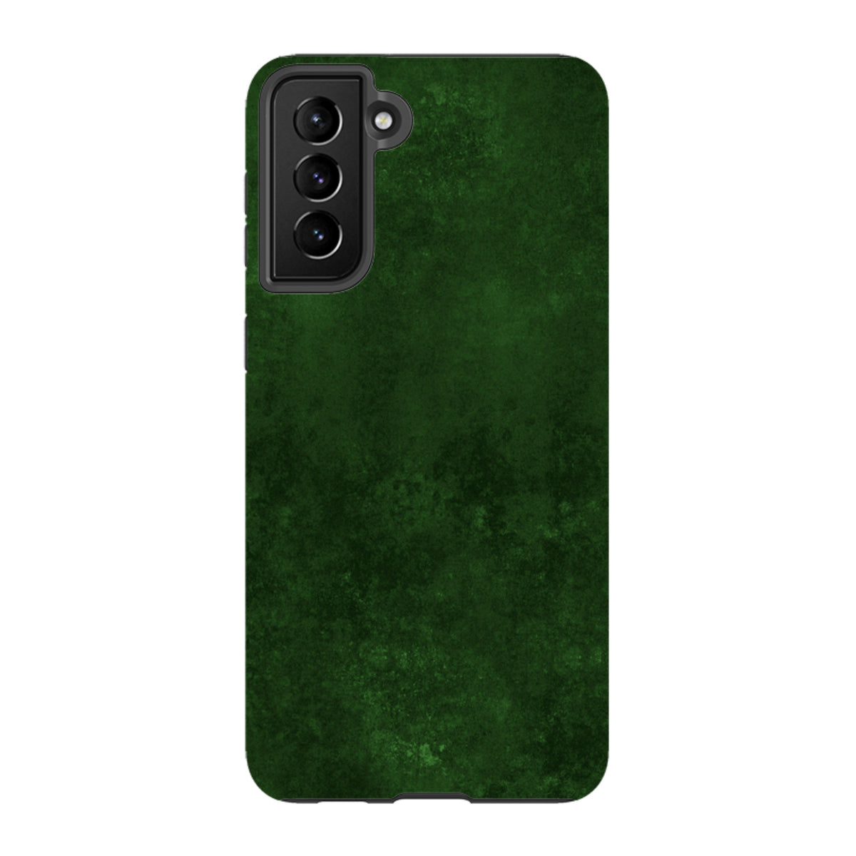 Samsung Tough Case in Absinthe green with a textured, dark forest-green finish and a protective black camera bezel.