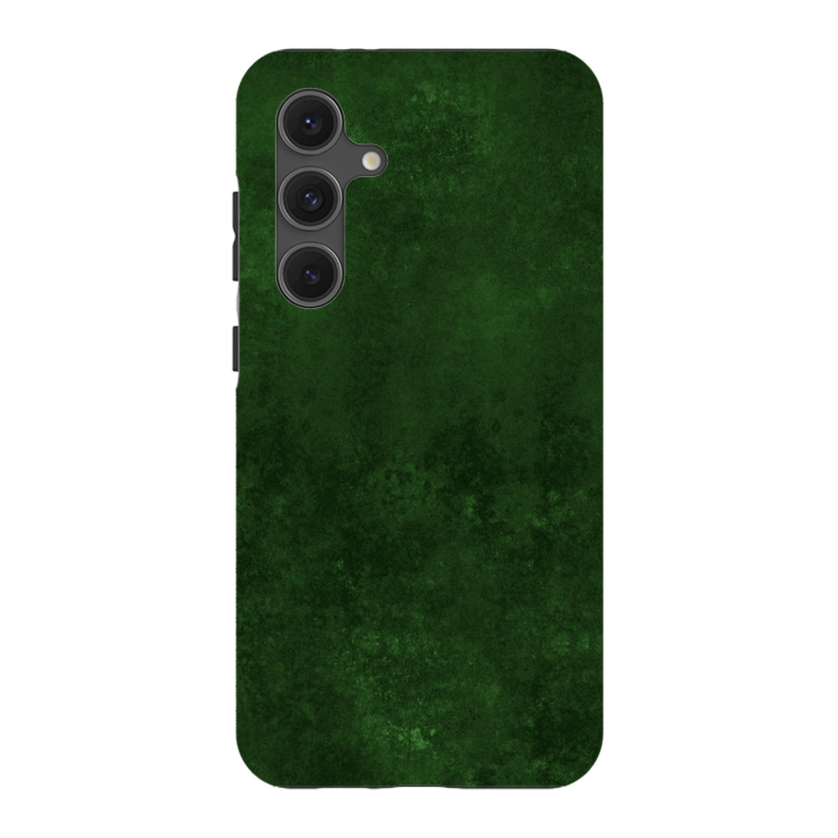 Samsung Galaxy tough case in dark green Absinthe textured design with a triple-lens camera cutout and protective shell.