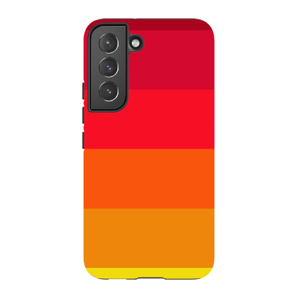 Samsung Tough Case featuring a vibrant Amber Grade horizontal color gradient from deep red to bright yellow.