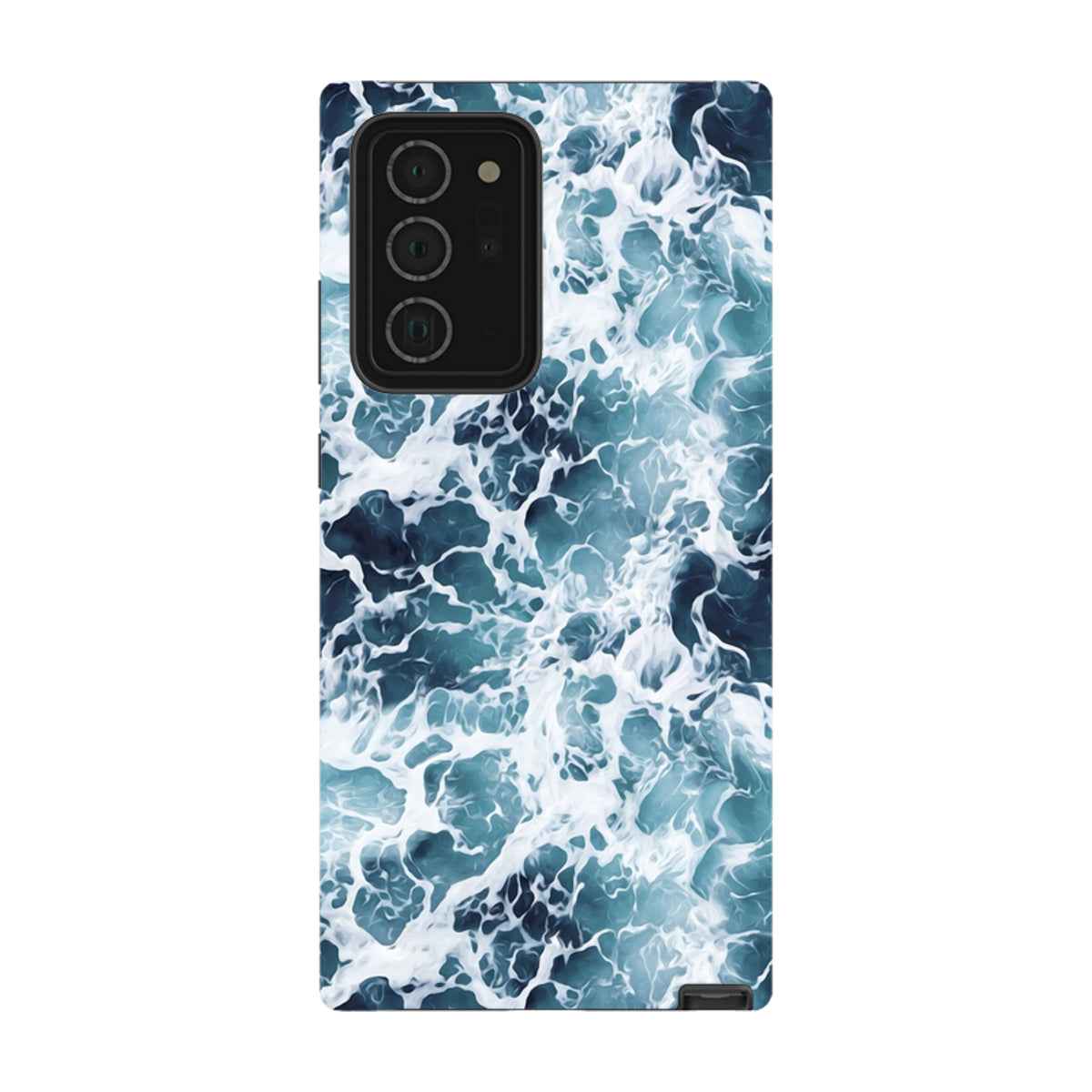 Samsung Tough Case in Aqua featuring a vibrant, high-definition ocean wave design with a protective dual-layer finish.