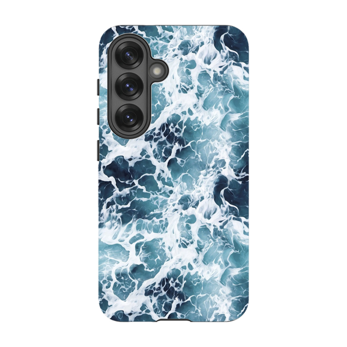 Samsung Tough Case in Aqua featuring a vibrant, high-definition ocean wave design with a durable dual-layer finish.