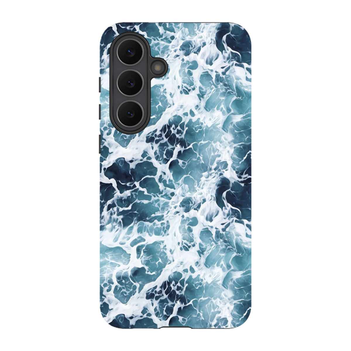 Samsung Tough Case in Aqua featuring a vibrant, high-definition ocean wave design with a durable dual-layer finish.