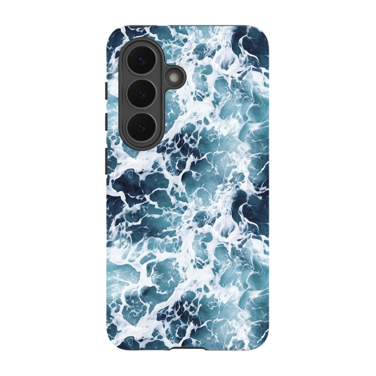 Samsung Tough Case in Aqua with a vibrant, high-definition ocean wave design and durable dual-layer construction.