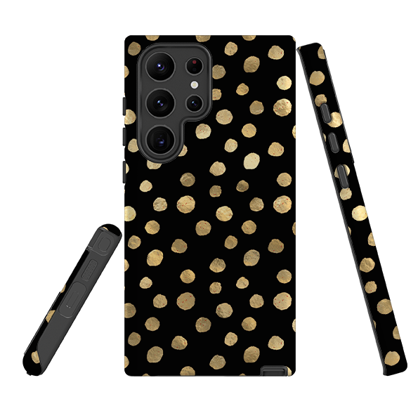 Samsung Tough Case - Black and Gold Dots