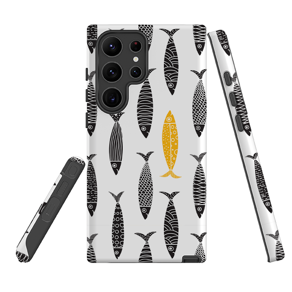 Samsung Tough Case - Black and Gold Sardines