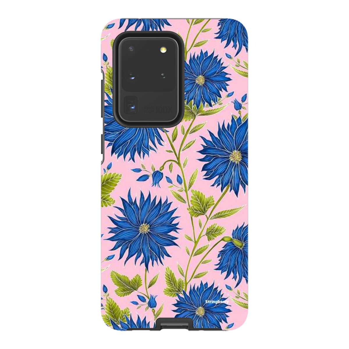 Samsung Tough Case - Blue Flowers Pink By Catherine Rowe